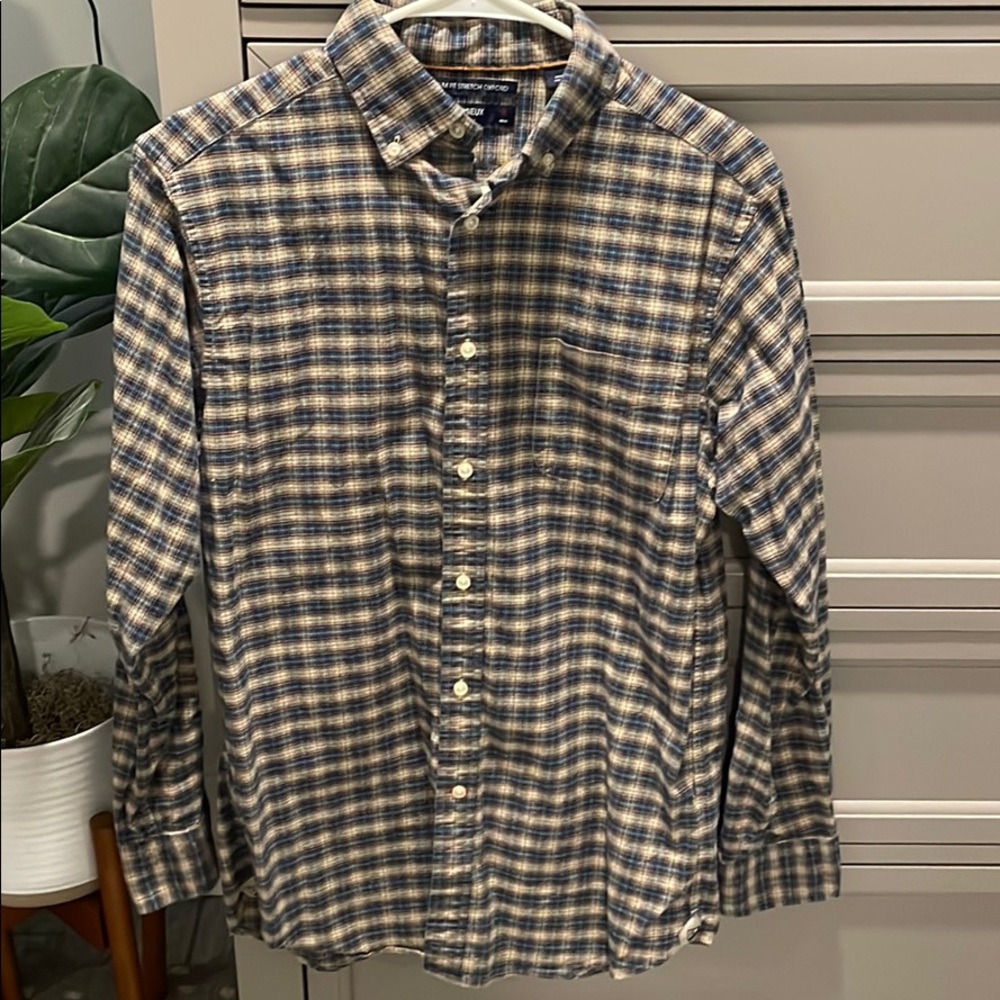 Plaid long sleeve button down